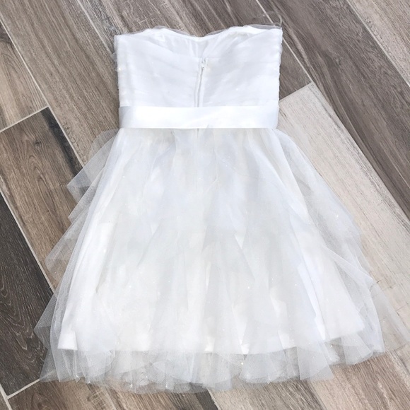 Teeze Me WHITE Strapless Corkscrew Dress Sz. 3 - Picture 3 of 3